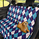 Blue White And Red Argyle Pattern Print Pet Car Back Seat Cover