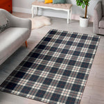 Blue White And Red Tartan Pattern Print Area Rug