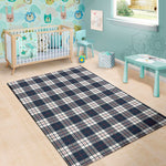 Blue White And Red Tartan Pattern Print Area Rug