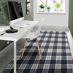Blue White And Red Tartan Pattern Print Area Rug