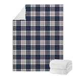 Blue White And Red Tartan Pattern Print Blanket