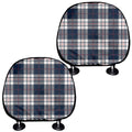Blue White And Red Tartan Pattern Print Car Headrest Covers