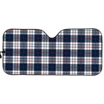 Blue White And Red Tartan Pattern Print Car Sun Shade