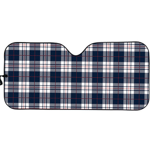 Blue White And Red Tartan Pattern Print Car Sun Shade