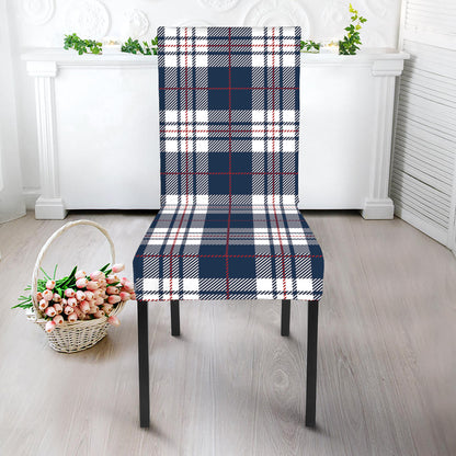 Blue White And Red Tartan Pattern Print Dining Chair Slipcover