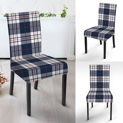 Blue White And Red Tartan Pattern Print Dining Chair Slipcover