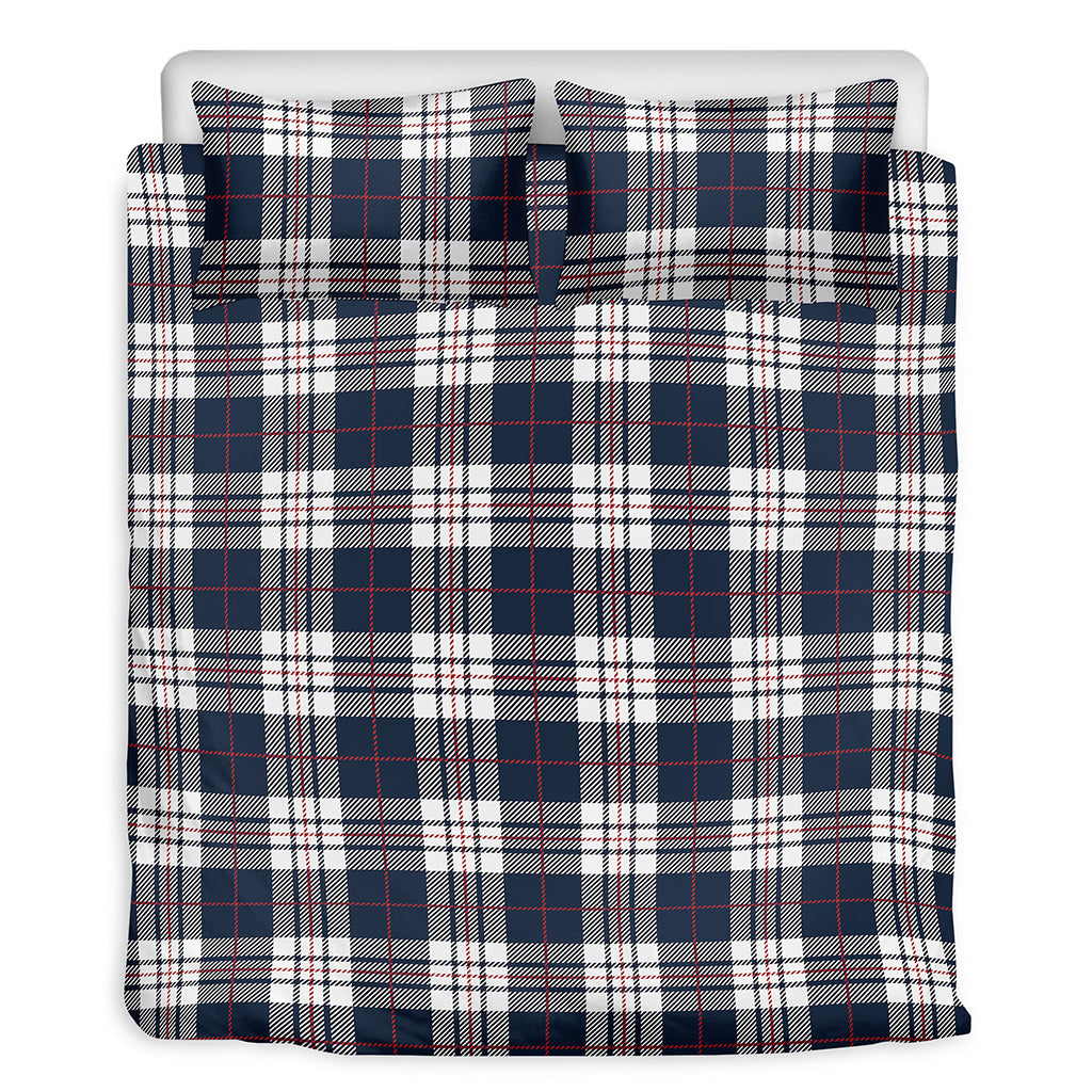 Blue White And Red Tartan Pattern Print Duvet Cover Bedding Set