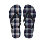 Blue White And Red Tartan Pattern Print Flip Flops