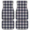 Blue White And Red Tartan Pattern Print Front and Back Car Floor Mats