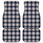 Blue White And Red Tartan Pattern Print Front and Back Car Floor Mats