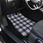 Blue White And Red Tartan Pattern Print Front and Back Car Floor Mats