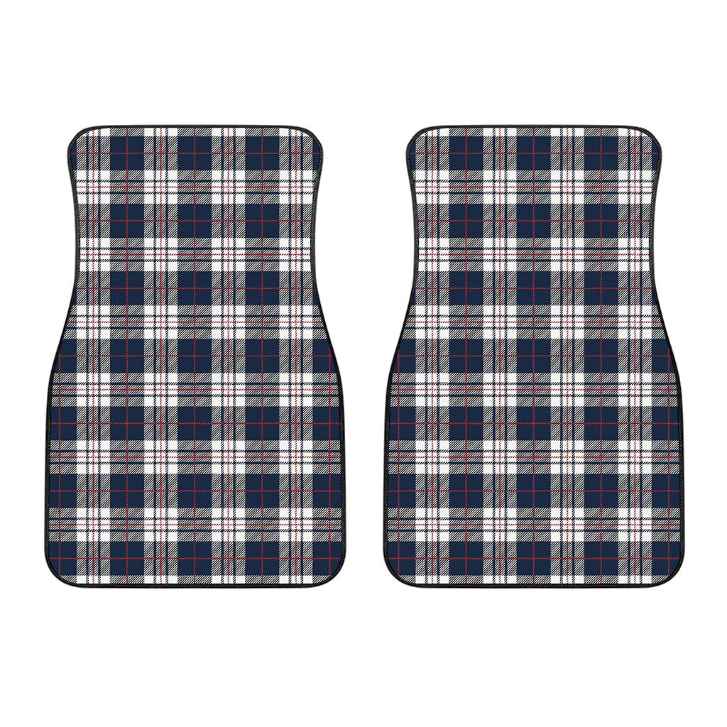 Blue White And Red Tartan Pattern Print Front Car Floor Mats