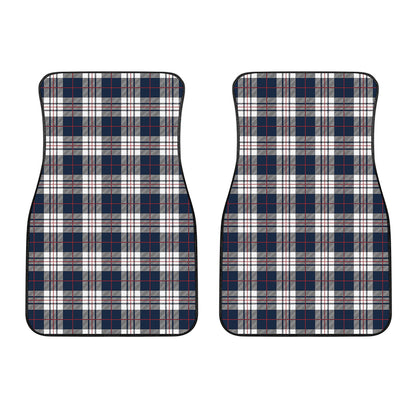 Blue White And Red Tartan Pattern Print Front Car Floor Mats