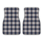 Blue White And Red Tartan Pattern Print Front Car Floor Mats