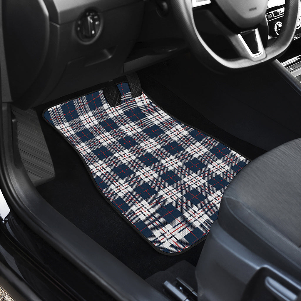 Blue White And Red Tartan Pattern Print Front Car Floor Mats