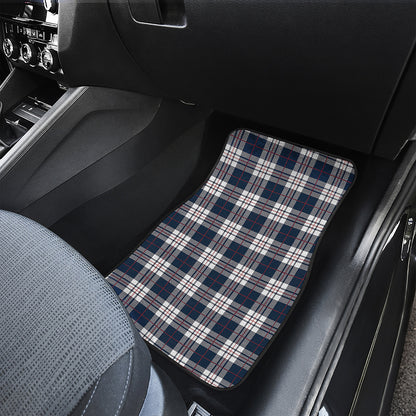 Blue White And Red Tartan Pattern Print Front Car Floor Mats