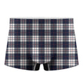 Blue White And Red Tartan Pattern Print Men's Boxer Briefs