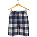 Blue White And Red Tartan Pattern Print Men's Shorts