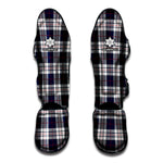 Blue White And Red Tartan Pattern Print Muay Thai Shin Guard