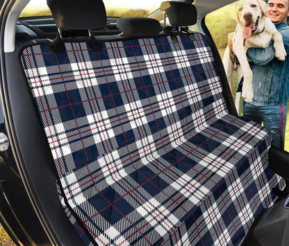 Blue White And Red Tartan Pattern Print Pet Car Back Seat Cover