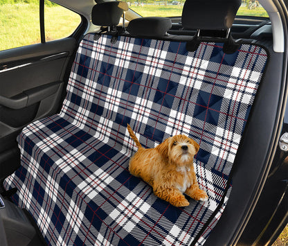 Blue White And Red Tartan Pattern Print Pet Car Back Seat Cover