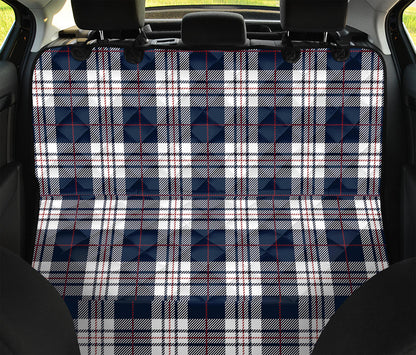 Blue White And Red Tartan Pattern Print Pet Car Back Seat Cover