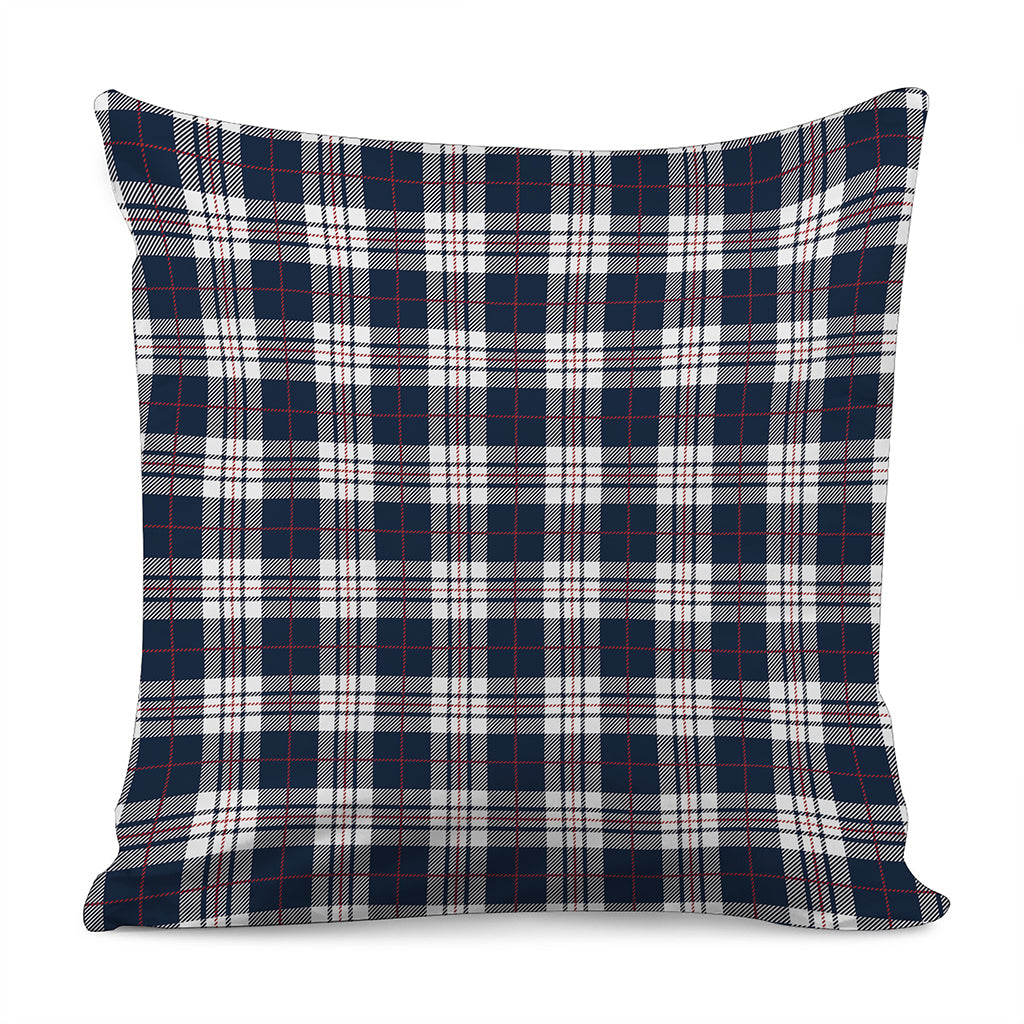 Blue White And Red Tartan Pattern Print Pillow Cover