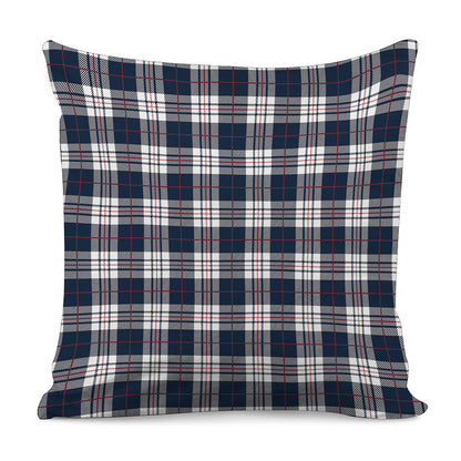 Blue White And Red Tartan Pattern Print Pillow Cover