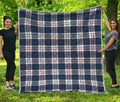 Blue White And Red Tartan Pattern Print Quilt