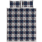 Blue White And Red Tartan Pattern Print Quilt Bed Set