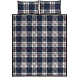 Blue White And Red Tartan Pattern Print Quilt Bed Set