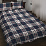 Blue White And Red Tartan Pattern Print Quilt Bed Set