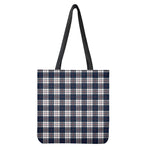 Blue White And Red Tartan Pattern Print Tote Bag