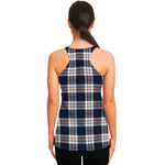 Blue White And Red Tartan Pattern Print Women's Racerback Tank Top