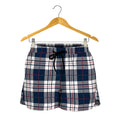 Blue White And Red Tartan Pattern Print Women's Shorts
