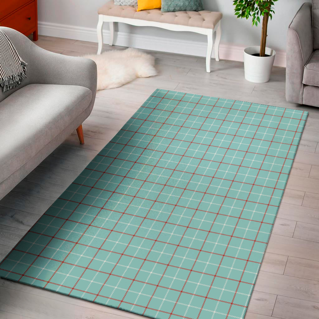 Blue White And Red Tattersall Print Area Rug
