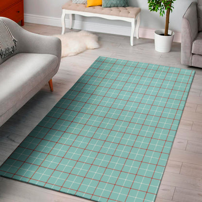 Blue White And Red Tattersall Print Area Rug