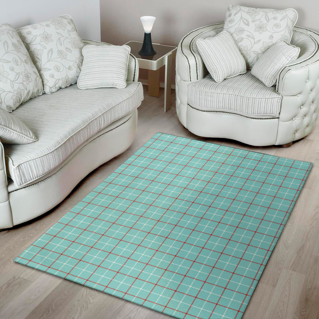 Blue White And Red Tattersall Print Area Rug