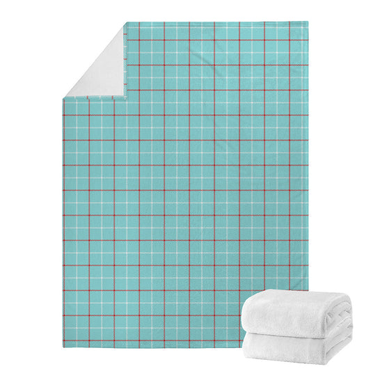 Blue White And Red Tattersall Print Blanket
