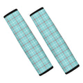 Blue White And Red Tattersall Print Car Seat Belt Covers