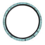 Blue White And Red Tattersall Print Car Steering Wheel Cover