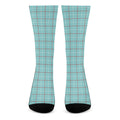 Blue White And Red Tattersall Print Crew Socks