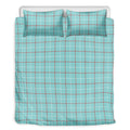 Blue White And Red Tattersall Print Duvet Cover Bedding Set