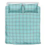 Blue White And Red Tattersall Print Duvet Cover Bedding Set