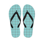 Blue White And Red Tattersall Print Flip Flops