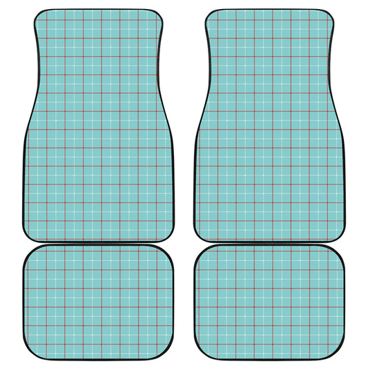 Blue White And Red Tattersall Print Front and Back Car Floor Mats
