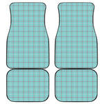 Blue White And Red Tattersall Print Front and Back Car Floor Mats