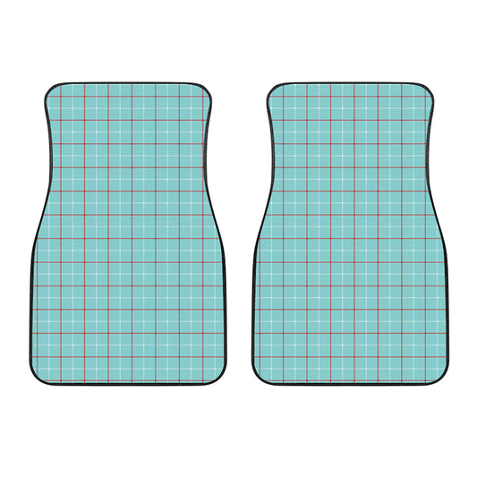 Blue White And Red Tattersall Print Front Car Floor Mats