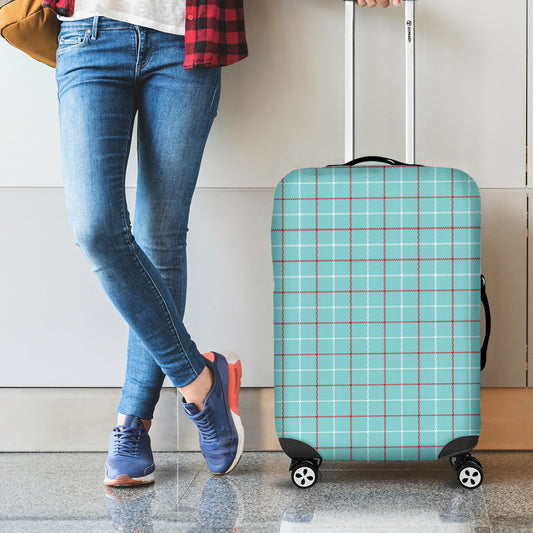 Blue White And Red Tattersall Print Luggage Cover
