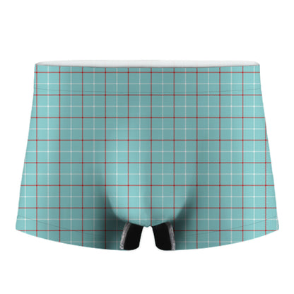 Blue White And Red Tattersall Print Men's Boxer Briefs